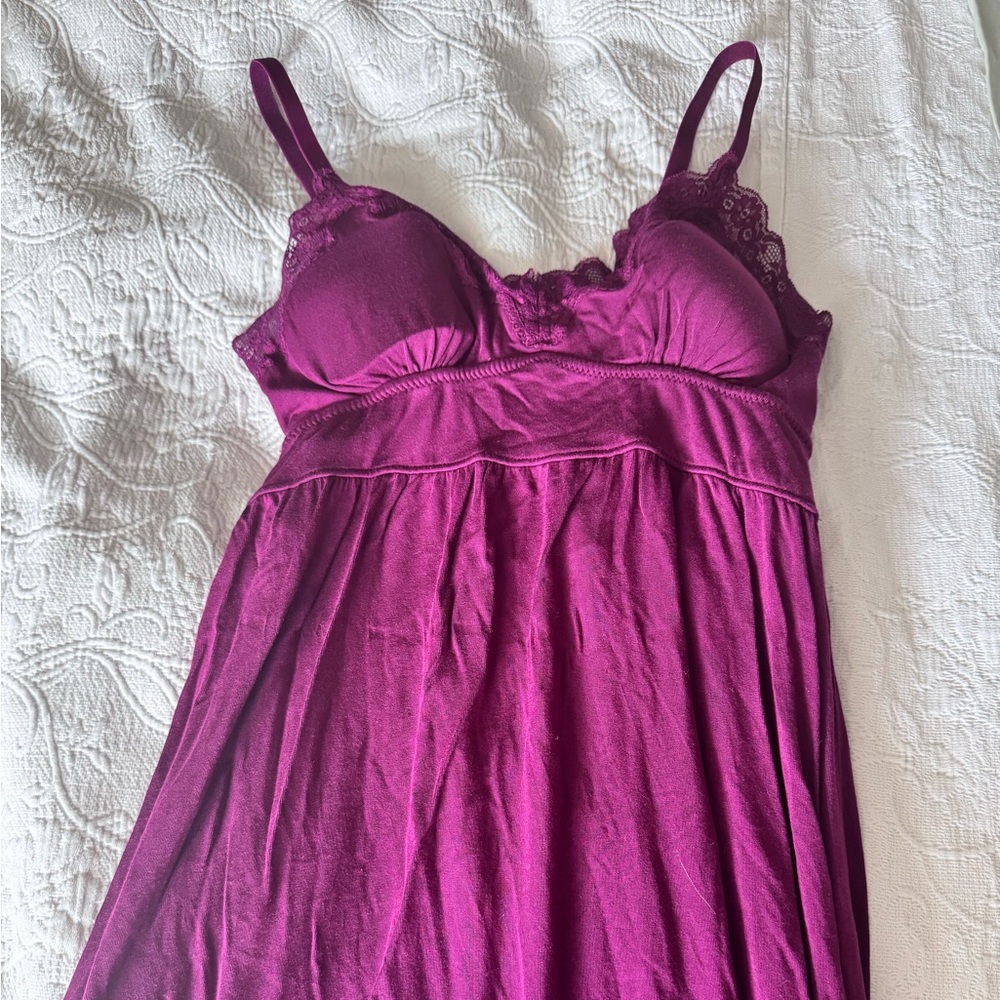 knix Berry Purple Lace-Trim Chemise